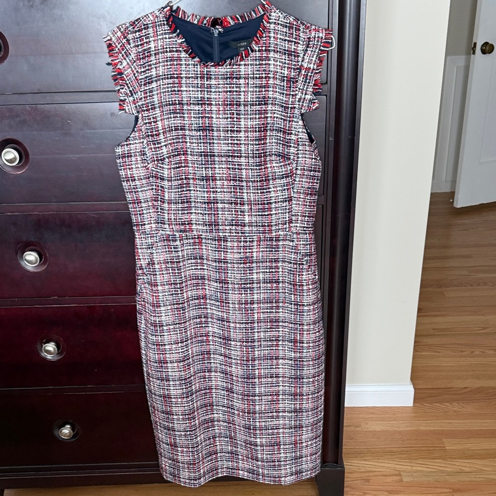 J. Crew Multicolor Plaid Midi Dress